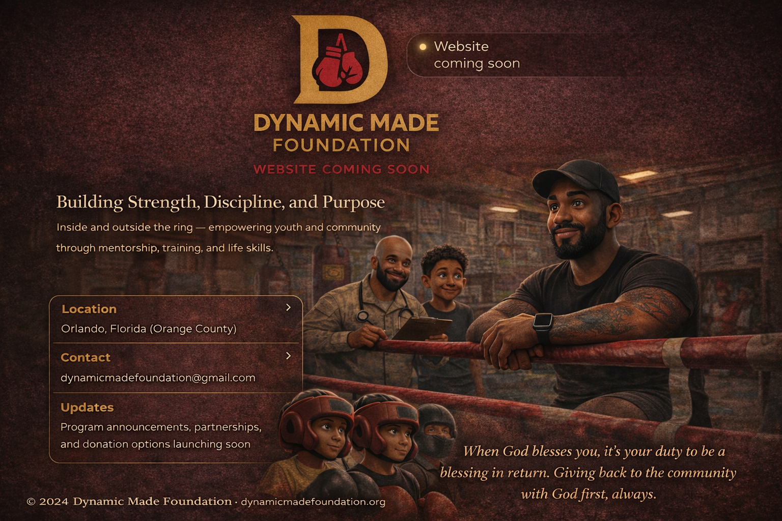 Dynamic Made Foundation — Coming Soon (Desktop)